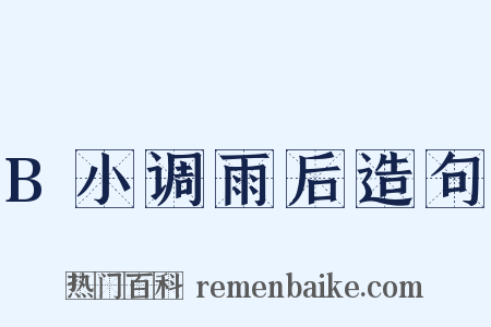 B小调雨后造句是什么意思的图片